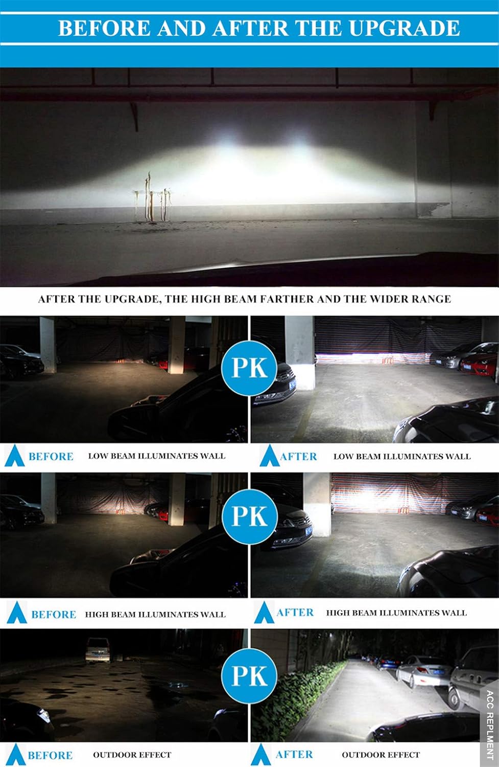 2PCS Headlight Assemblies Bi-Xenon Projector Double Beam HID With LED Daytime Running Lights Y9169