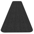 Smokey Black Double-Ribbed Carpet Runner with Skid-Resistant Rubber Backing U402766