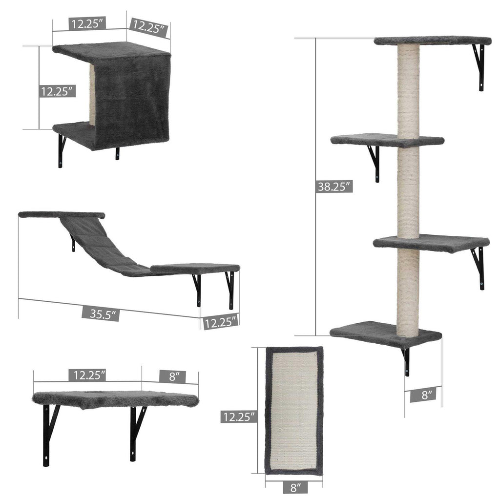 Wall Mounted Shelves Set Cat Tree N245