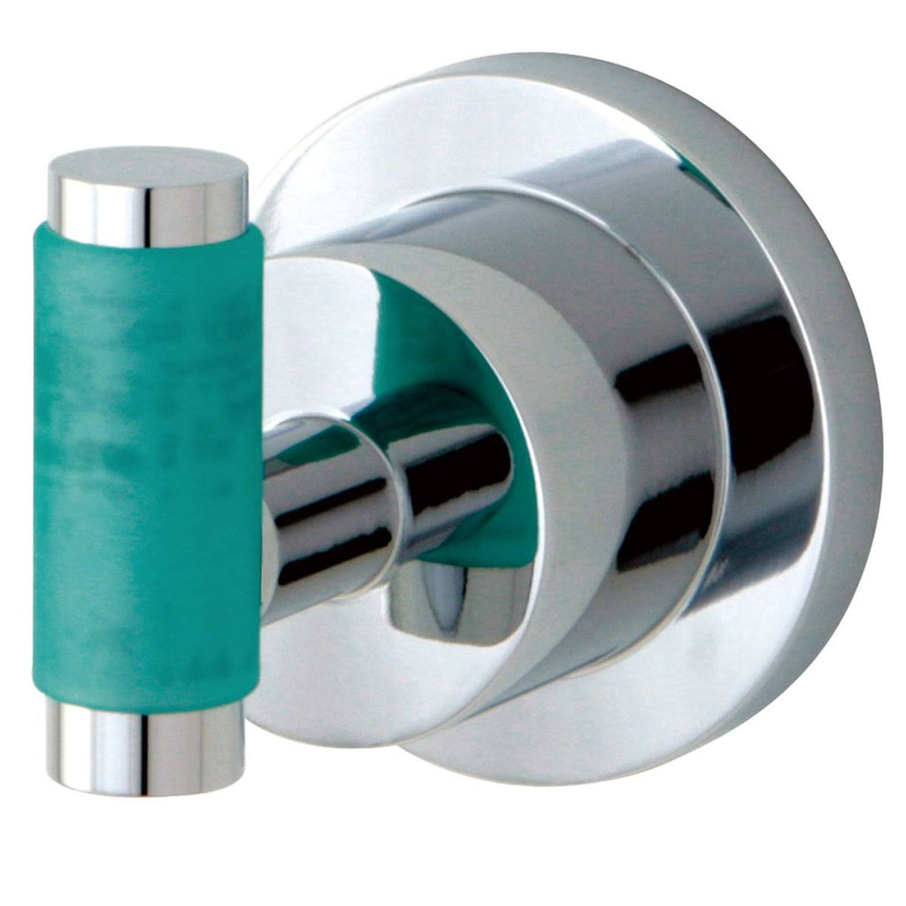 Green Eden Satin Nickel Robe Hook with Neoprene Sleeve D15740