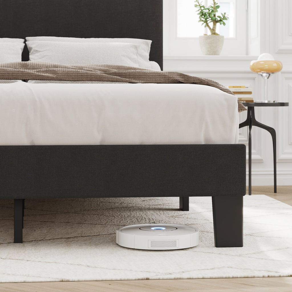 Queen Size Dark Gray Upholstered Bed Frame Q533239